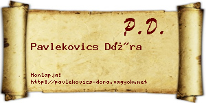 Pavlekovics Dóra névjegykártya