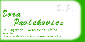 dora pavlekovics business card